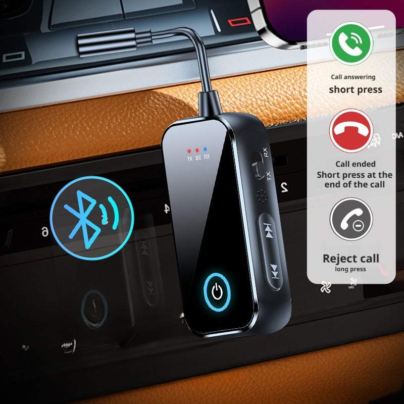 2 In 1 Bluetooth 5.4 Receiver Transmitter 3.5mm AUX Jack Airplane USB Dongle Wireless Audio Adapter For TV PC Speaker Car Kit