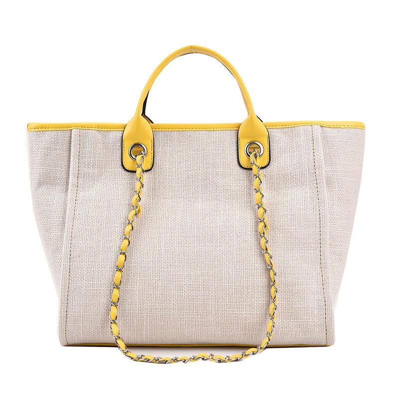 Women's Bag New Large-capacity Trendy Bag Contrasting Color Chain Tote Bag, Shoulder Bag Portable
