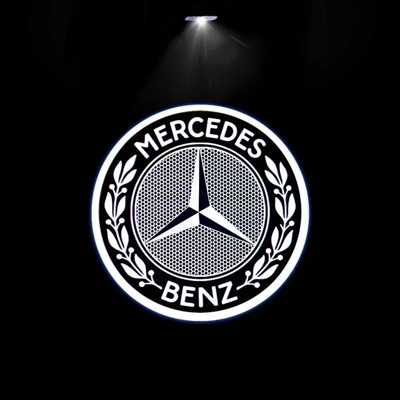 GDX2 2pcs Car Door Welcome Light Logo Emblem For Mercedes Benz A C E GLC GLA GLE GLB Class W177 W205 W212 W213 X253 X156 W166 X247