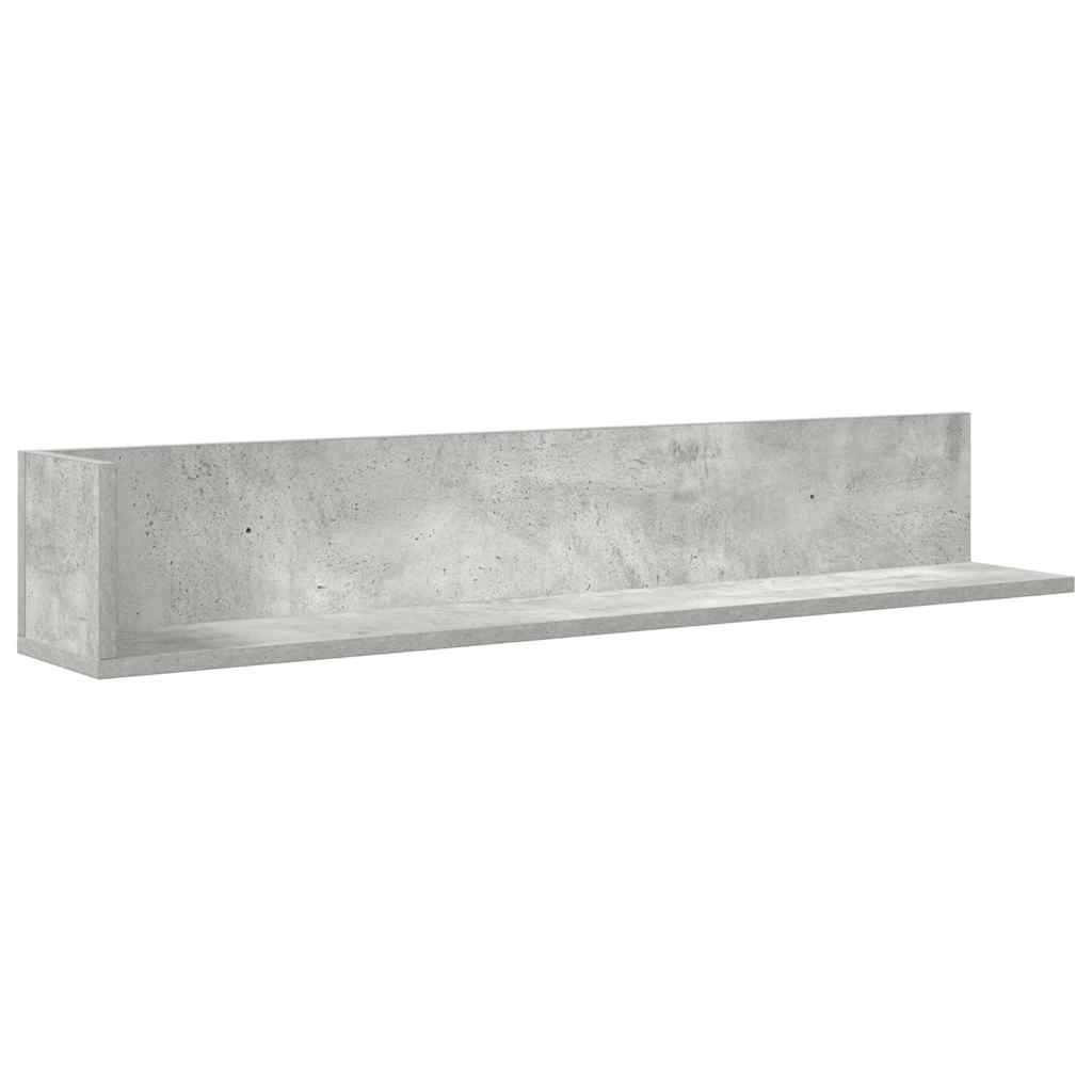 Półki Ścienne, 2 Szt., Szarość Betonu, 100X16,5X16,5 Cm
