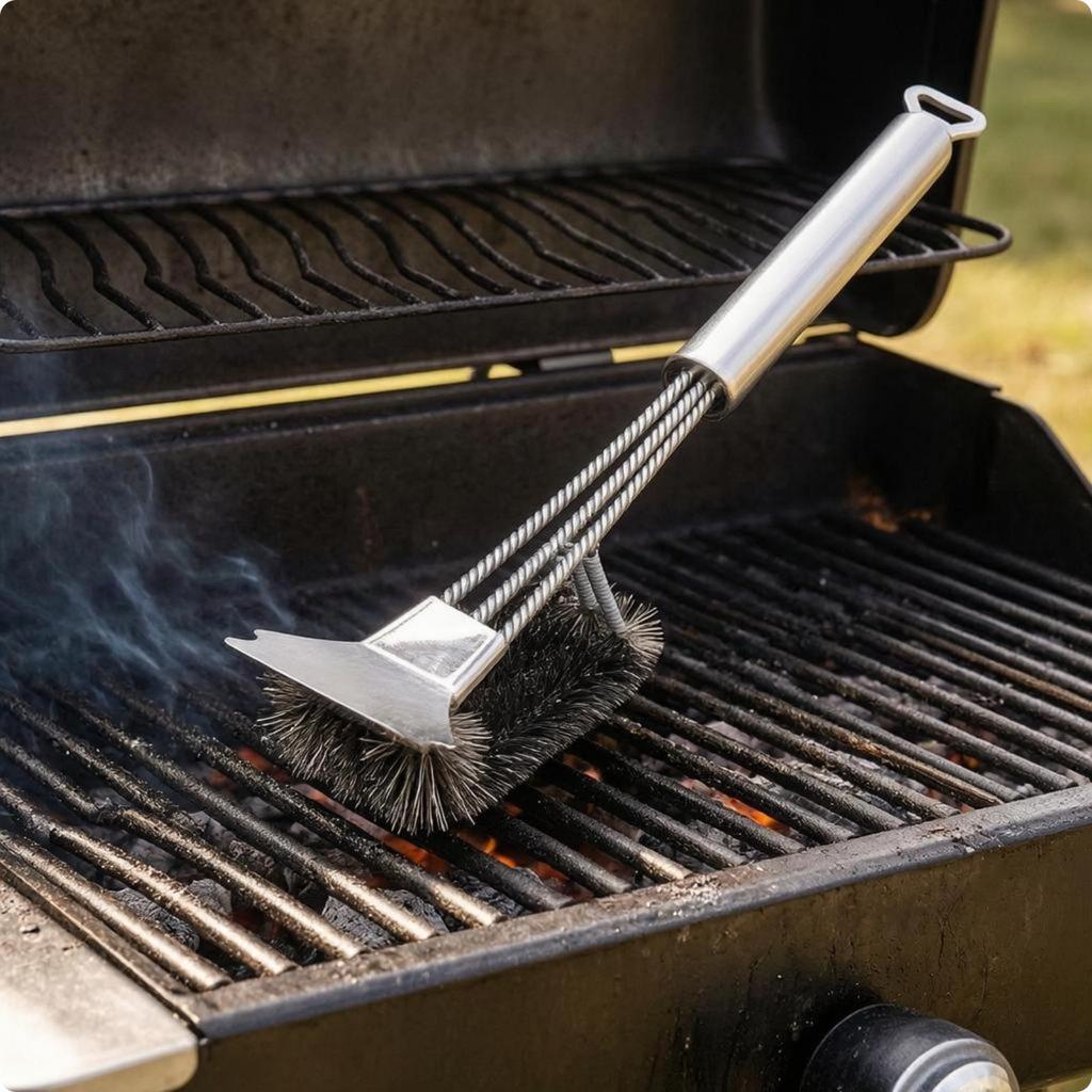 Barbecue Grill Brush Long Handle and Hanging Loop