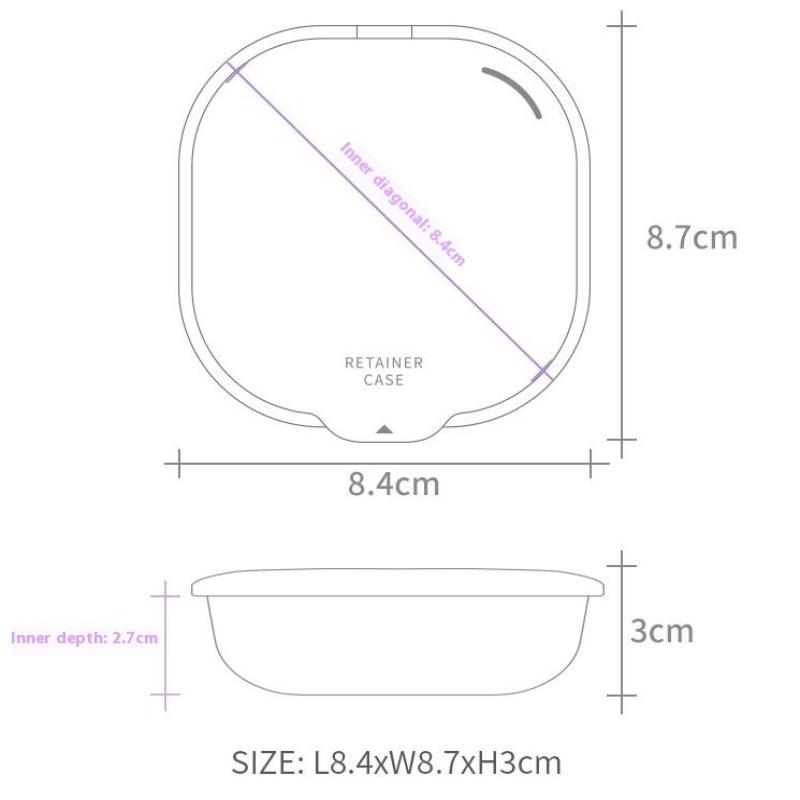 Retainer Case With Drain Basket Portable Mouth Guard Box Oral Cleaning False Teeth Denture Storage Box Teeth Aligner Braces Box