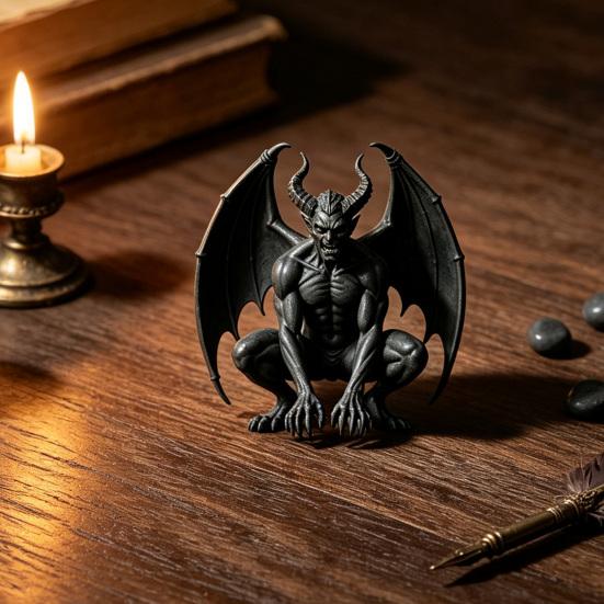 Indoor Table Ornaments Resin Gargoyle Statue, Medieval Gothic Sculpture, Artistic Horror Tabletop Figurines for Living Room Decorative Craft