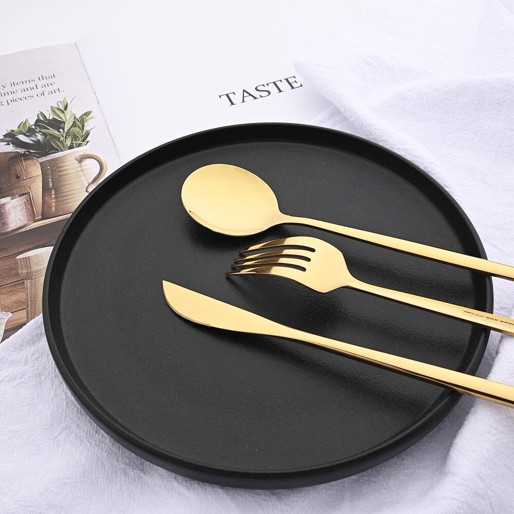 Modré zlato 5 ks Sada jídelního nádobí Stříbrné nádobí Příbory Nůž Dezert Vidlička Lžíce Nerezové nádobí Sada příborů Protable Jídelní potřeby