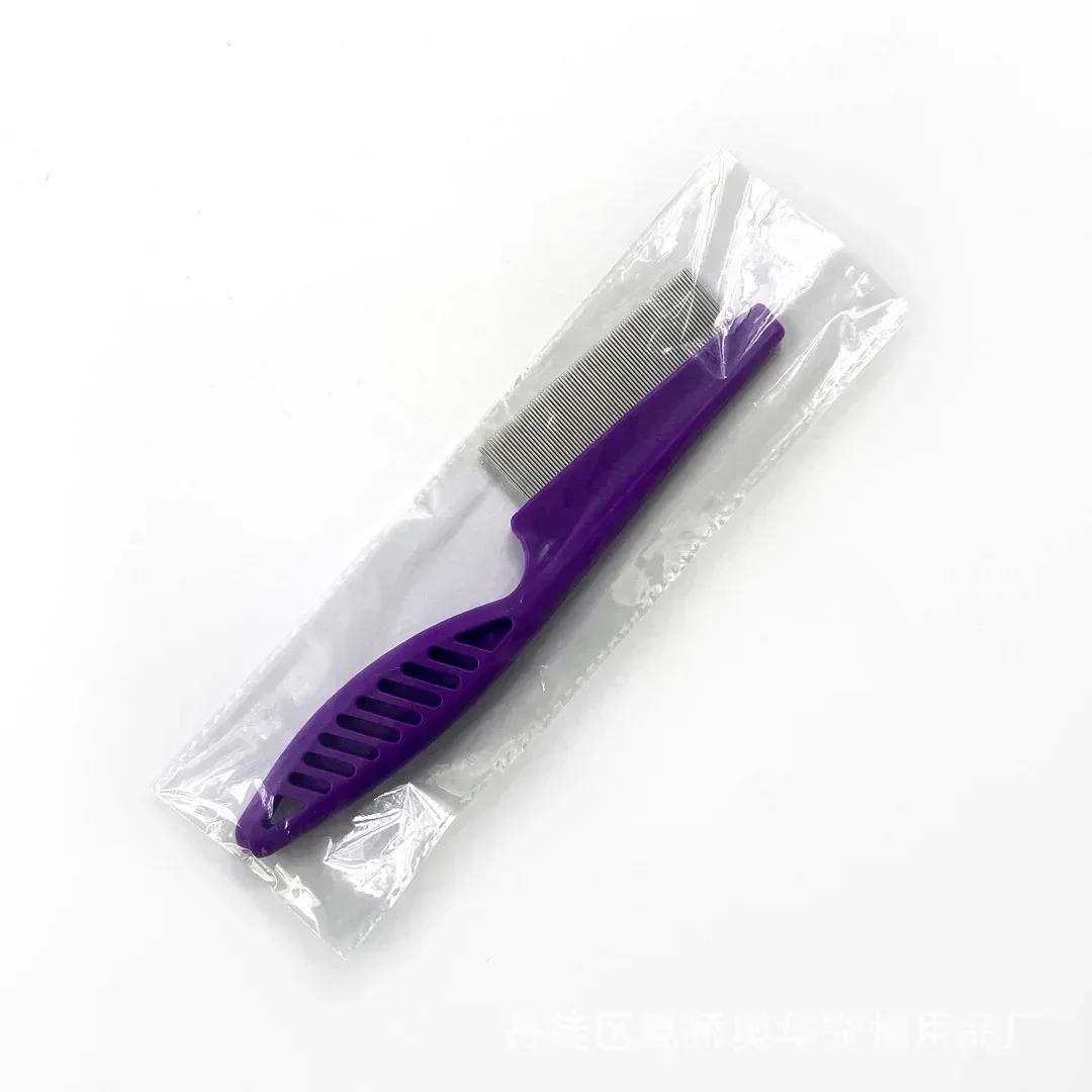 

Stainless Steel Pet Flea Comb for Cats and Dogs Professional Grooming Brush with Fine Teeth for Effective Flea Removal S 14CM фиолетовый