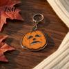 Pumpkin Pattern Charm Halloween Creepy Acrylic Keychain, Double-sided Head Key Ring Durable Metal Chain for Backpacks, Decorative Car Holiday