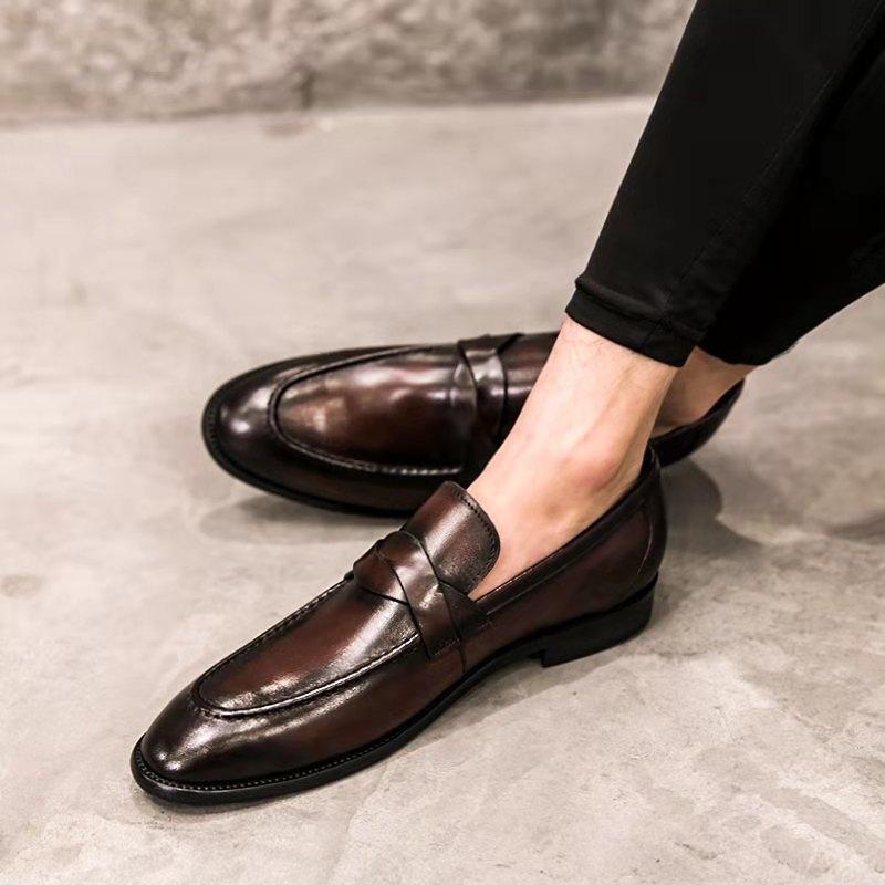 Autumn NewLeather Shoes Men's Casual Shoes British Leather Shoes Business Dress Large Leather Shoes