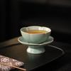 Ru Kiln Sky Blue Crackle Ceramic Tea Cup - Single Tea Tasting Bowl with High-End Gift Packaging