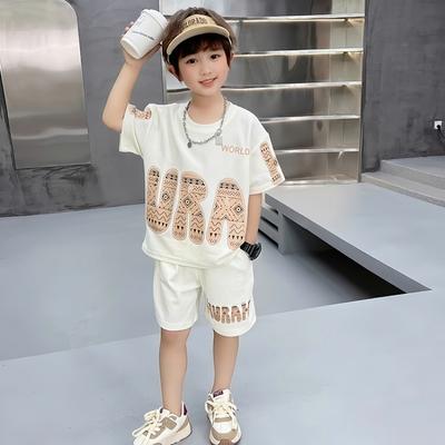 Summer Children's Clothing Short Sleeved+sports Style Shorts Fashion Set