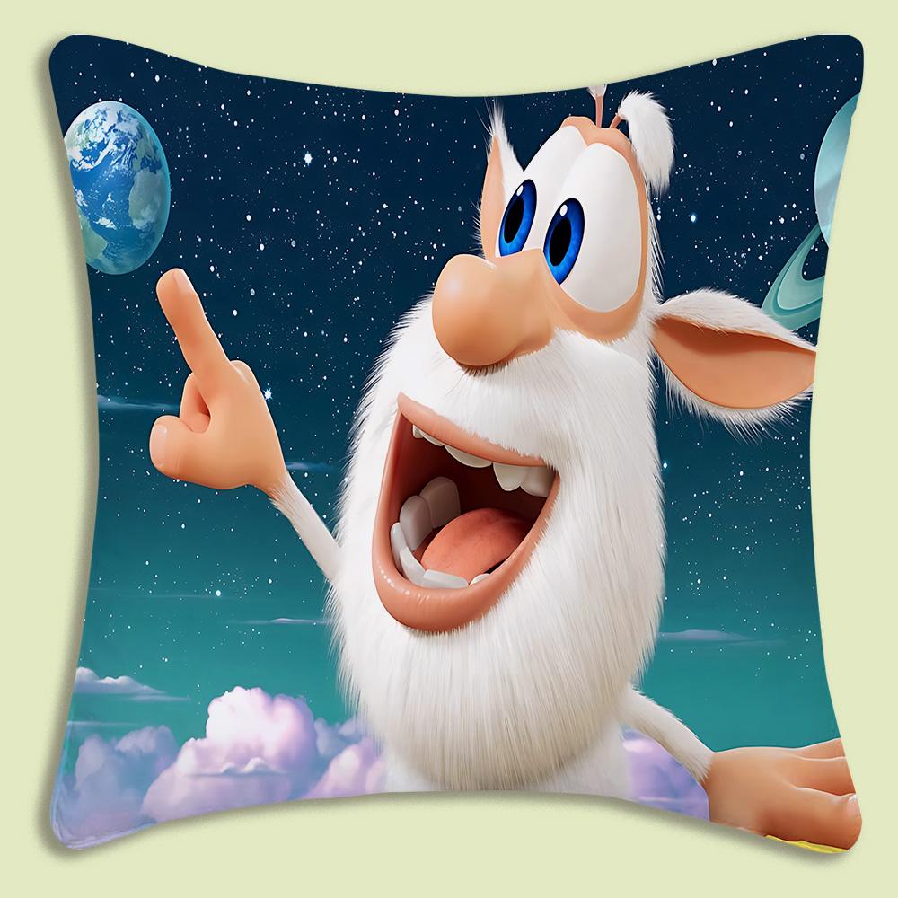 Cartoon B-Booba Funny Cute Pillow Covers Cartoon Sofa Decorative Home Double-Sided Printing Short Plush Cute Cushion Cover