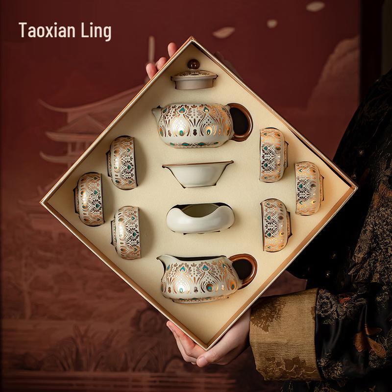 Dunhuang Phoenix Plume Ru Kiln Kung Fu Tea Set