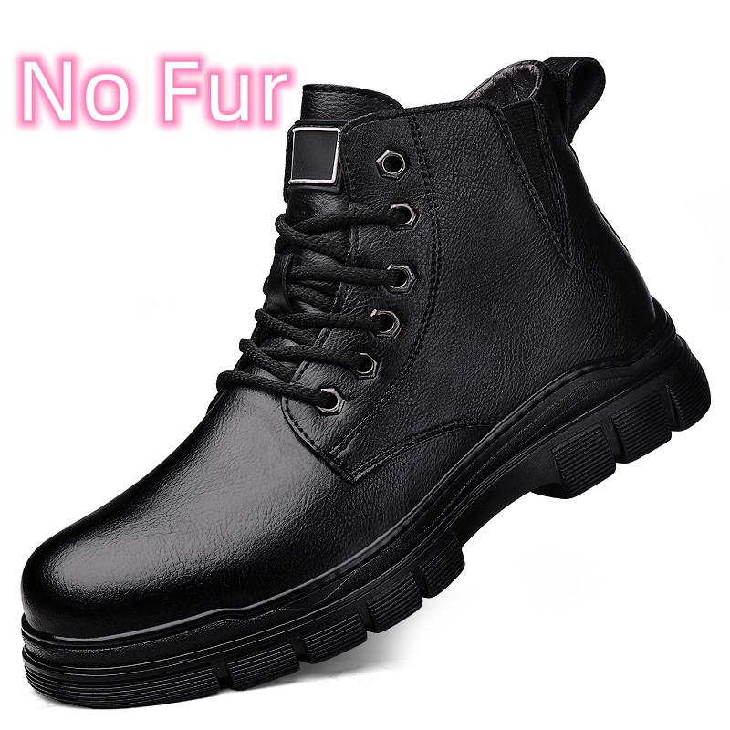 Fashion Outdoor Comfort Chelsea Anti Slip Men Shoes Men's Shoes Genuine Leather High Top Fashion British Boots Men Black Short Boots