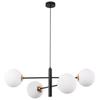 Vicenza Black And Gold Hanging Lamp 4-Flat White Lampshade E14