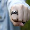 NOUVEAU Bague Crâne en Acier Inoxydable 316L pour Homme Vintage Aegishjalmur PUNK Bijoux Cadeau Unique pour Lui