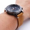 Leather Watch Strap Quick Release Closure Frosted Surface Fashionable Vintage Watch Strap Yellow