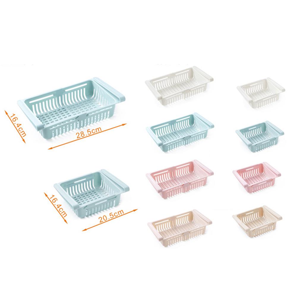 Adjustable Stretchable Refrigerator Organizer Basket Refrigerator Pull-out Drawers Spacer Layer Storage Rack