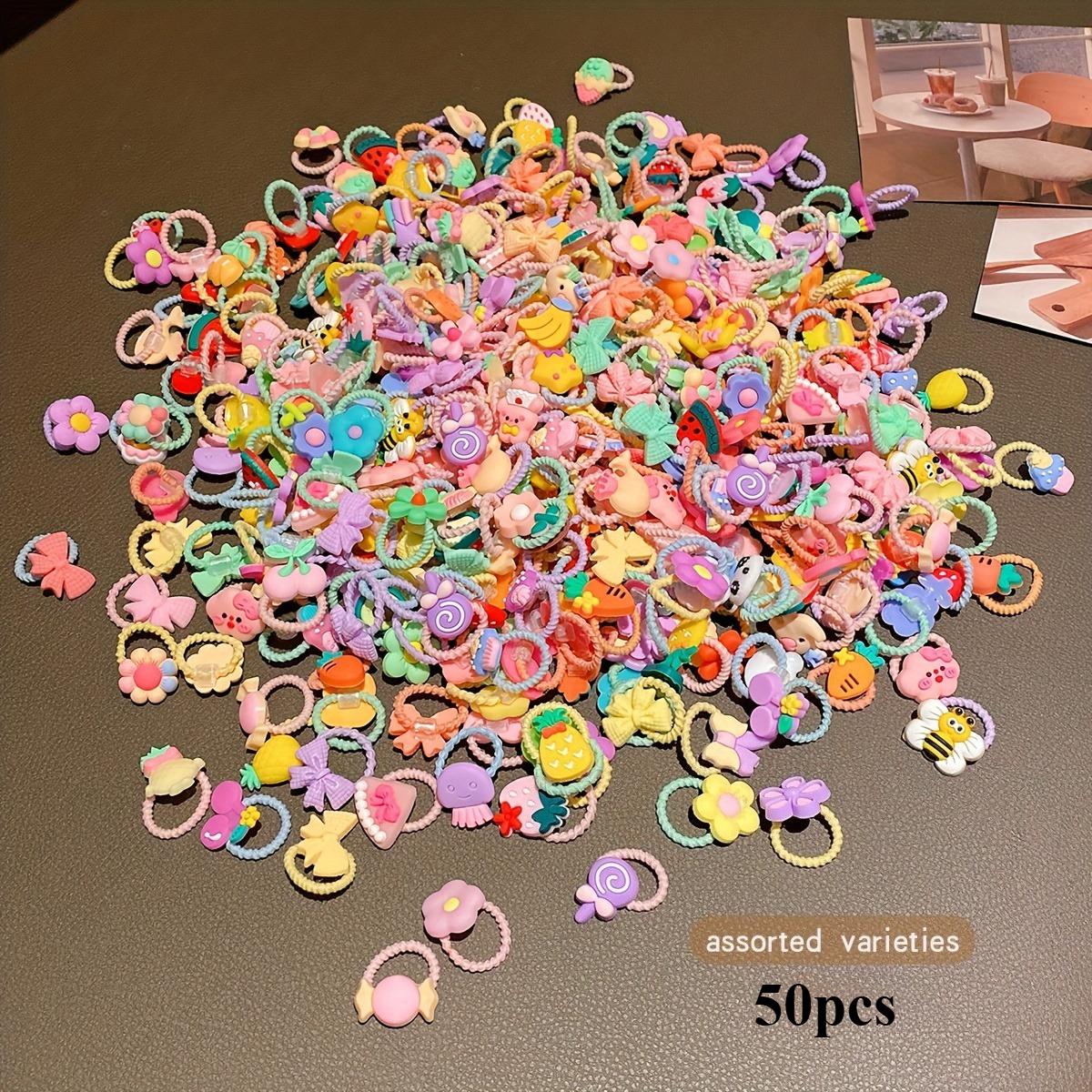 

50/100 шт. Эластичные резинки для волос для подростков - Универсальные однотонные резинки для волос для повседневного использования, аксессуары для волос из синтетической резины