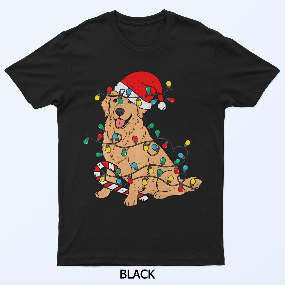Golden Retriever Dog Christmas Lights Xmas Pet Dog Lover T-Shirt
