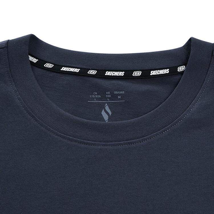 Skechers Fashion Trend Knitted Simple Short Sleeve T-Shirt Unisex Tops Odyssey-Gray L224U069-026R