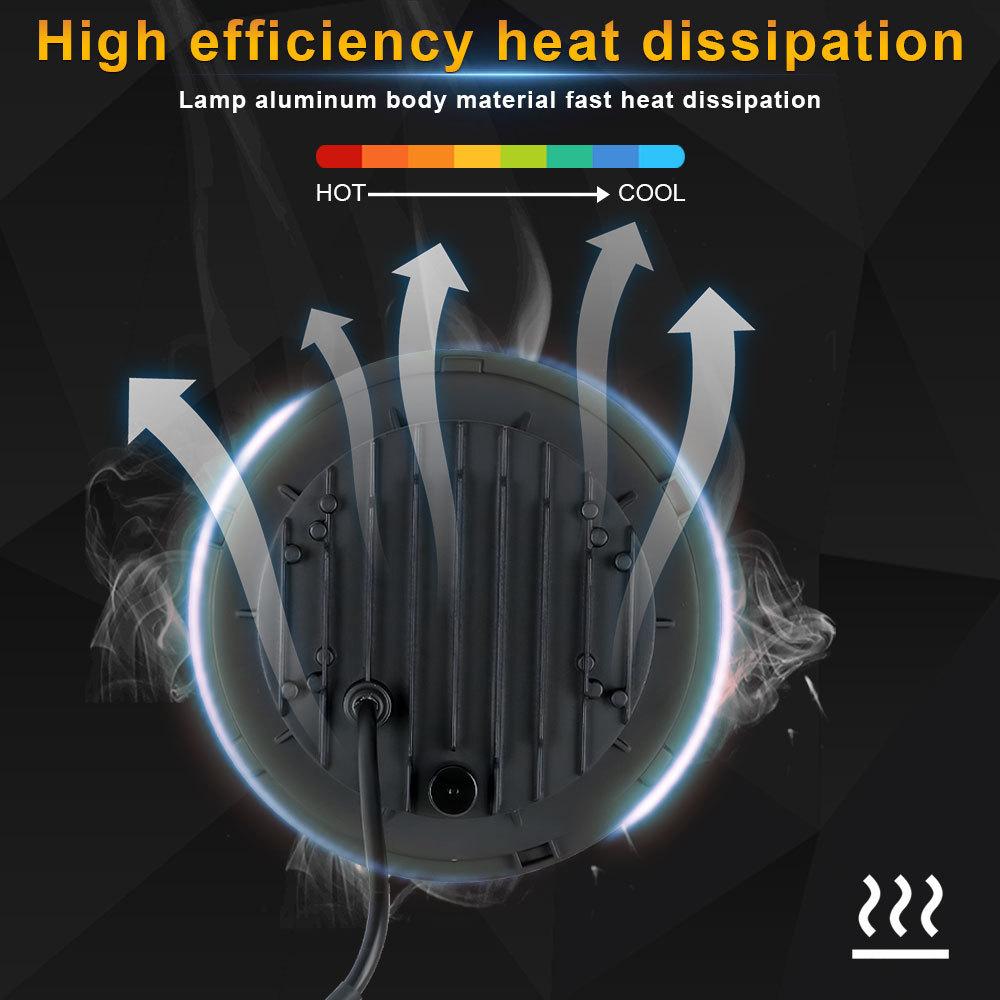 Maidsail New 7-inch 6000k 40w IP67 LED Headlight Modified Motorcycle Third-generation Angel Eyes Daytime Running Lights Full 3