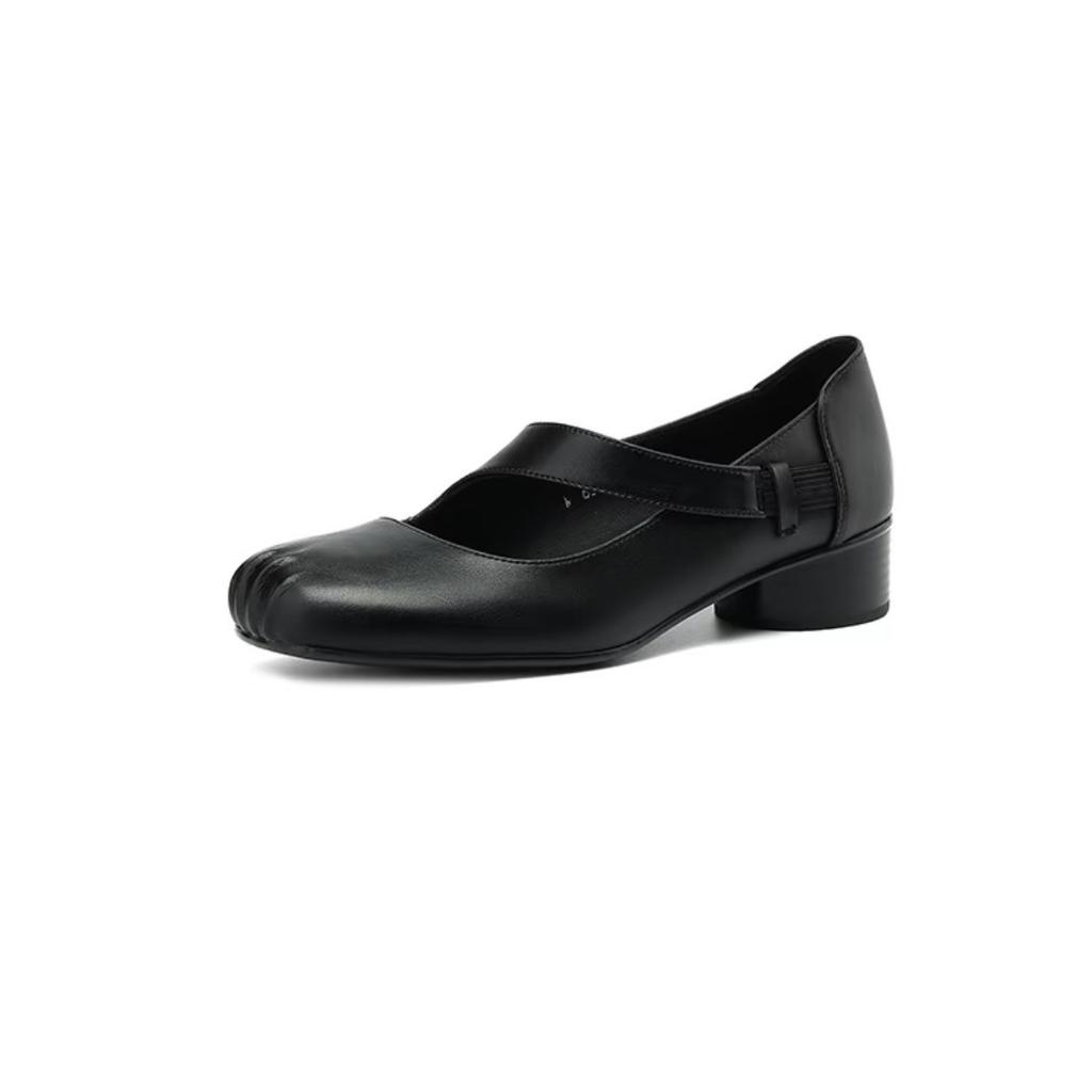 Cowhide version~ 2025 new soft-soled ballet shoes, square head flat-soled French single shoes, women's retro Mary Jane shoes