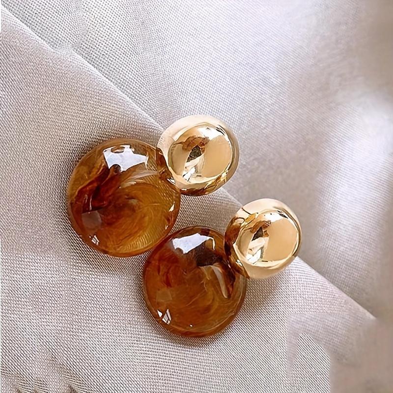 Mode Runde Tropfen Ohrringe für Frauen Vintage Geometrische Ohrringe Koreanischen Schmuck Acryl Zubehör Party Geschenk