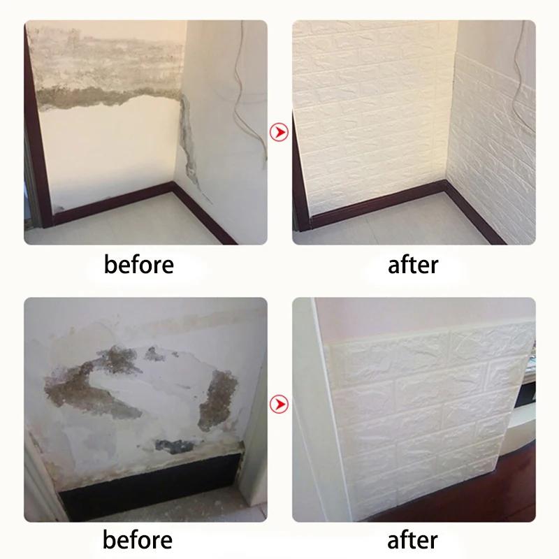 Self-Adhesive Panels 3D Soft Crash Foam Wallpaper Imitation Brick Wall Stickers Home Living Room Kid Bedroom Decor