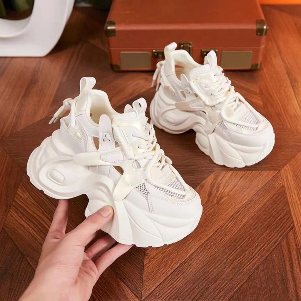 Dad Shoes Women's Mesh Hollow Sandals Casual Shoes Fashionable Versatile Thick Sole Inner Height Increase Women's Shoes Spot