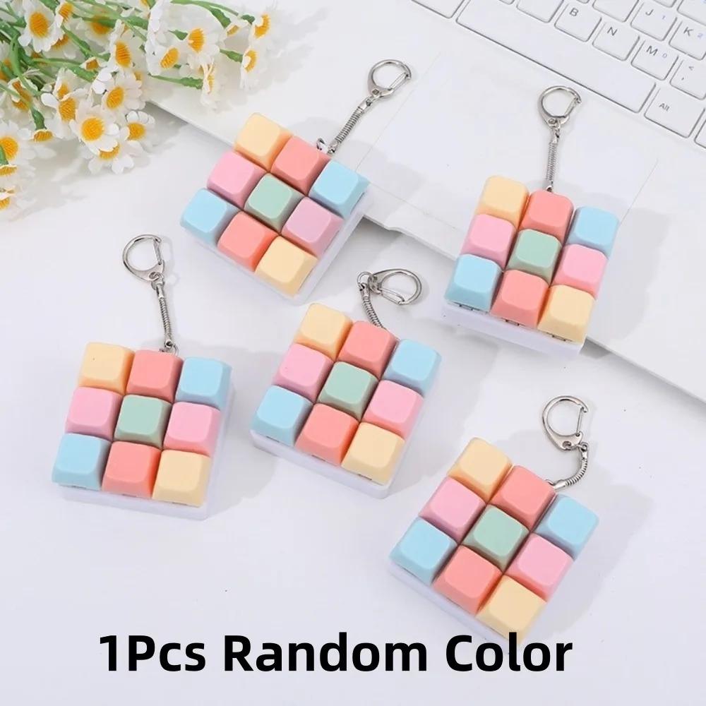 Fidget Decompression 9 Keyboard Key DIY Button Keycap Anti Stress Finger Keyboard Games Keychain Stress Relief Fashion Jewelry