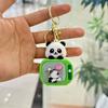 Creative cute panda TV keychain pendant couple night light key pendant car bag pendant