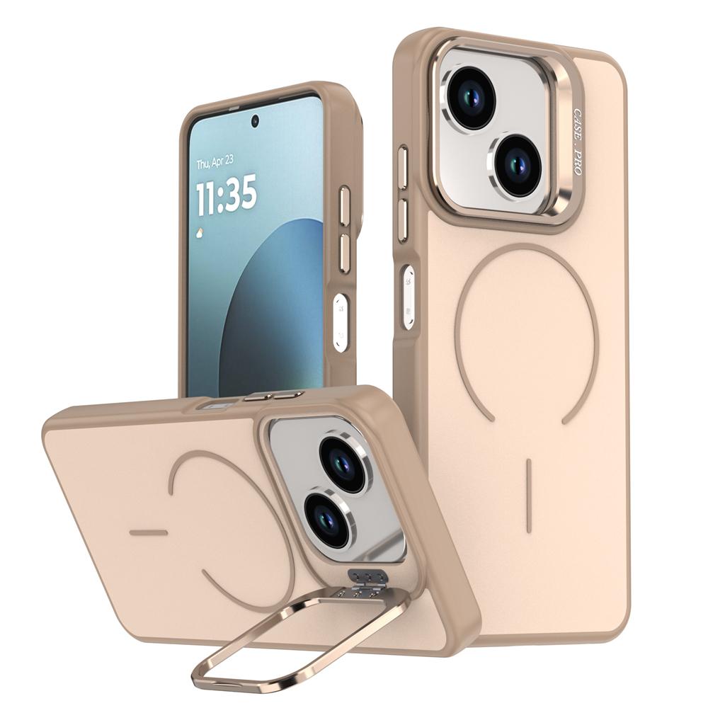 KEYSION Matte Hautgefühl Linsenständer Handyhülle für Magsafe für ZTE Blade A35E Magnetische Stoßfeste Rückabdeckung für ZTE Blade A35E