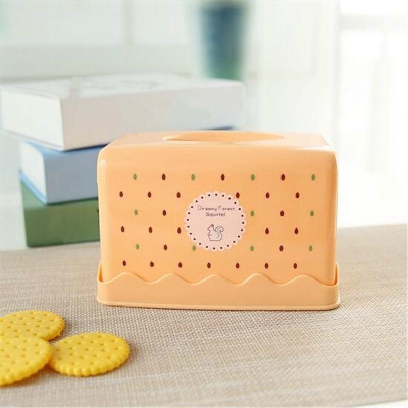 1 Pcs Candy Color Plastic Tissue Box Toilet Type Paper Canister Living Room Napkin Holder for Home Decorations