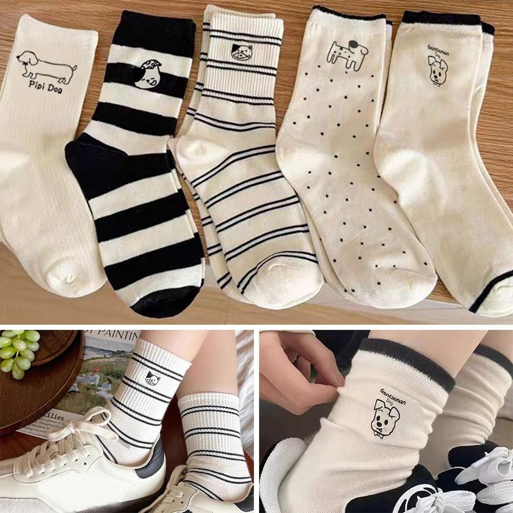 

Cartoon Dog Long Sock Breathable Lolita Stockings Cute Sweet Stockings