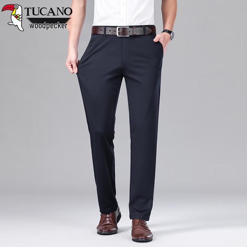 Tucano Men s Ice Silk Quick-Dry Straight-Leg Business Casual Pants 33