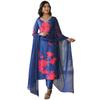 GoSriKi Women's Cotton Blend Straight Printed Kurta with Pant & Dupatta (PROTIN-Cerosin-NW-GS_3XL_Blue_XXX-Large)