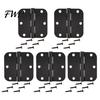 Rotatable Door Hinge 1/5Pcs Rounded Matte Black Hinges Flat Iron Bifold 6 Hole Residential Standard Bedroom Indoor House Hardware Essentials
