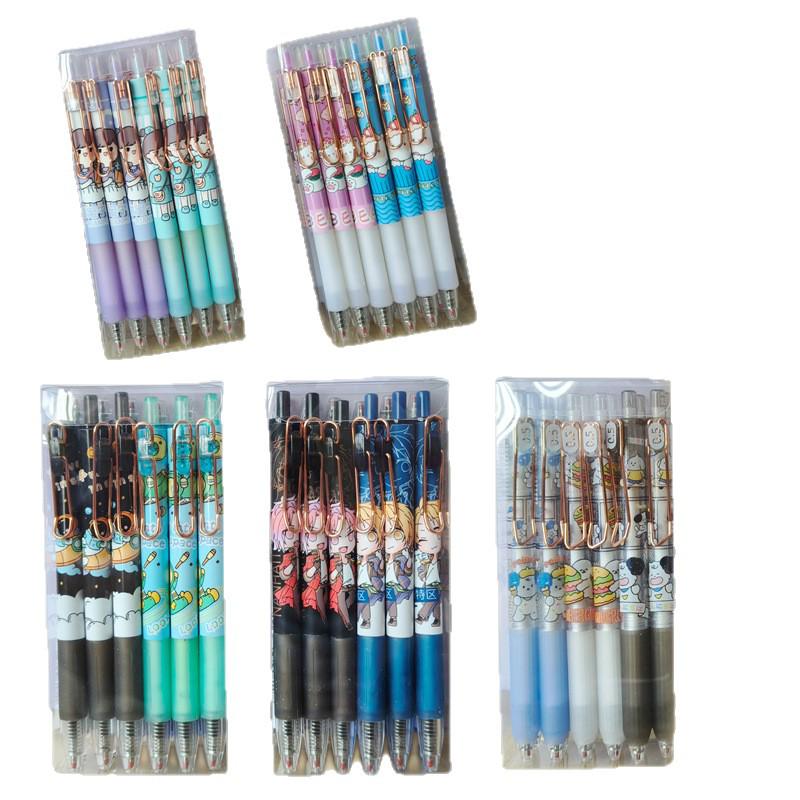 12-Pack Clickable Ballpoint Pens with 0.5mm Refillable ST Needle Tip for Exams, Black Water-Based Ink