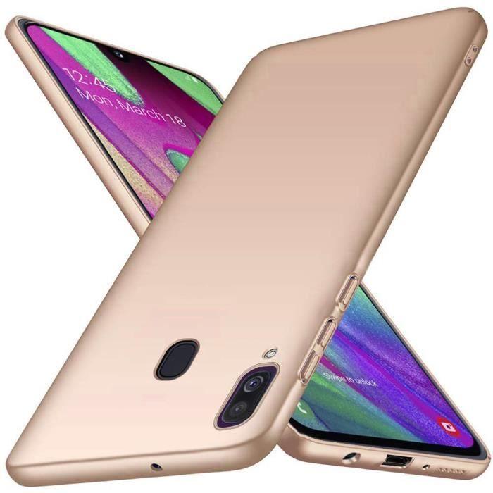Coque de protection - PROSHOP - pour Samsung A20e - Souple - Dorée - Lot de 2 Verres Trempés