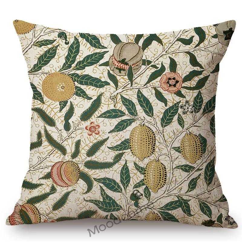 William Morris Floral Green Plant Flower Harmony Home Art Decorative Throw Pillow Case Sofa Cotton Linen Cushion Cover Case