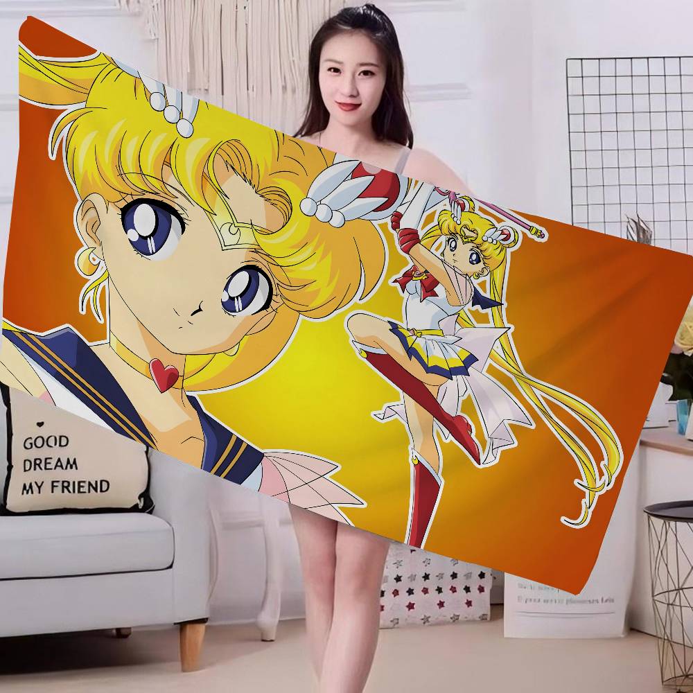 S-Sailor M-Moon Microfiber Blanket Quick Drying Beach Towels Oversized Printing Super Absorbent Pool Towel Blanket
