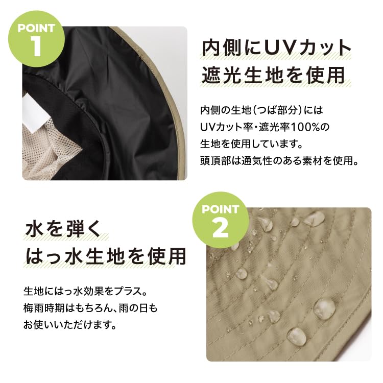 W by Umbrella Safari a wearable parasol with shading and UV with a chin Adjustable machine [Wpc.] [World Party] Shop's UV-Cut Hat, 100%