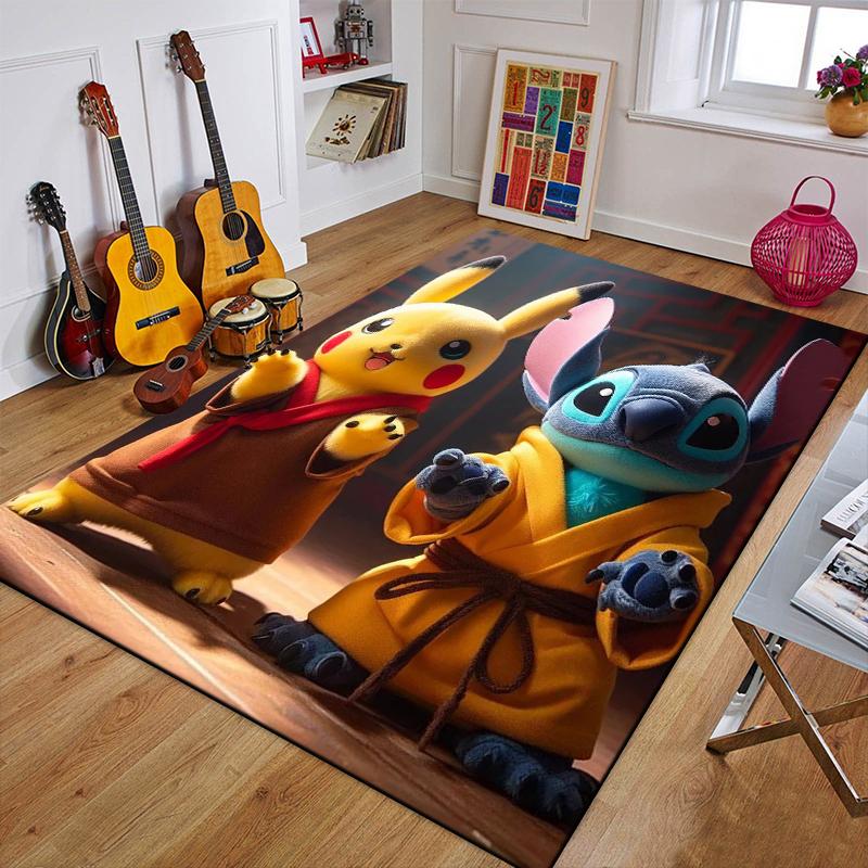 Cartoon Pokemon Anime 3D Carpet Rug for Home Living Room Bedroom Sofa Doormat Decor,Child Play Area Rug Non-slip Floor Mat Gifts