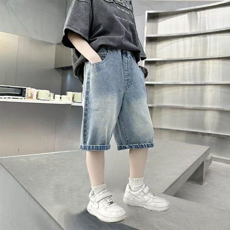 Kids' Cool Summer Denim Shorts 2026 - Mid and Big Boys' Stylish Seven-Point Length