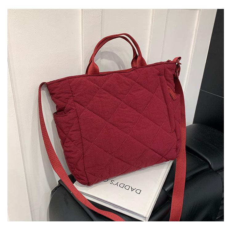 Spring and summer new casual fashion tote bag soft bag Japanese large capacity lightweight shoulder messenger bag shopping bag