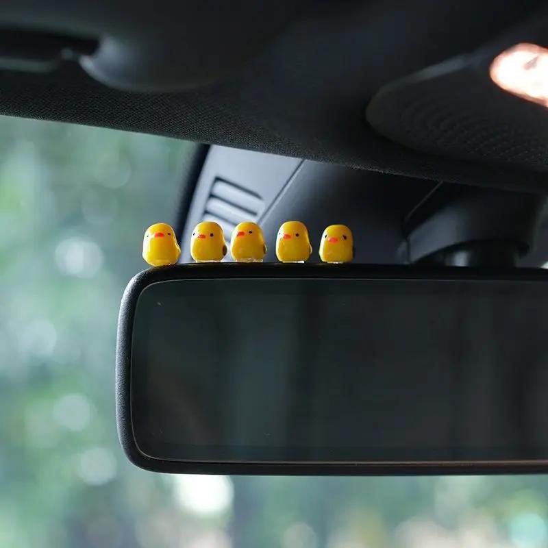 6pcs Cute Black Elf Car Interior Decoration Funny Auto Center Console Rearview Mirror Ornament Car Accessories Dashboard