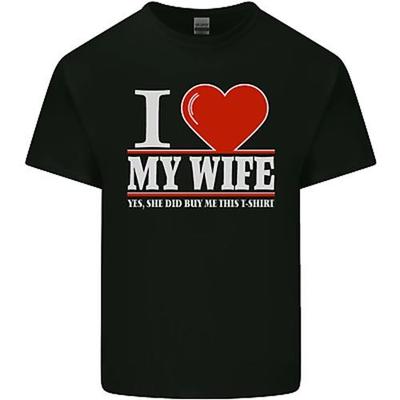I Heart My Wife She Did Buy Me This Funny Mens Cotton T-Shirt Tee Top