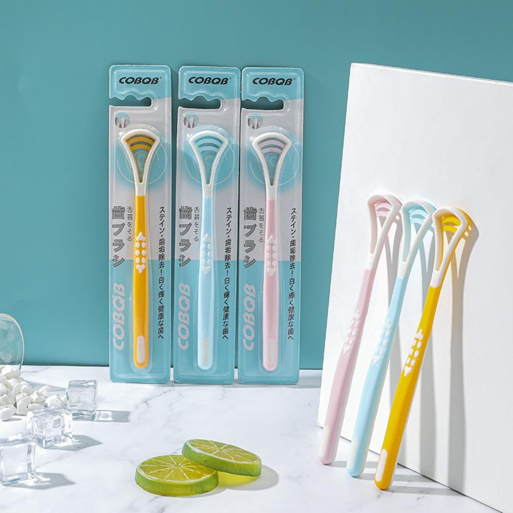 1PC Lightweight Soft Silicone Tongue Scraper Hygiene Cleaning Oral Care Tool Soft-Haired Bad Breath Reducer Daily