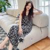 New Suspender Pajamas Women's Spring, Autumn and Summer Ice Silk Thin Small Floral Japanese Sweet Extended Nightgown Internet Celebrity Spot