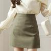 Qooth Elegant A Line Mini Slim Faux Leather PU Bodycon Skirt Pencil Skirt Fashion Women QT2658