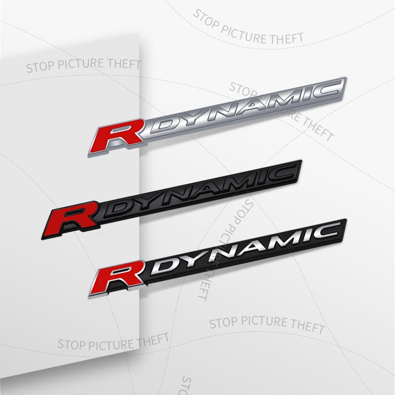 1Pc 3D Metal R Dynamic Logo Emblem Badge Car Rear Tail Bumper Trunk Sticker For Range Rover Discovery Velar HSE SVR